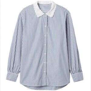 Gap × DÔEN Organic Cotton Eyelet Big blue stripe Shirt